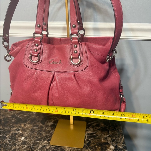 💕 Coach Ashley Pink Leather Satchel | Crossbody + Shoulder - Picture 12 of 15